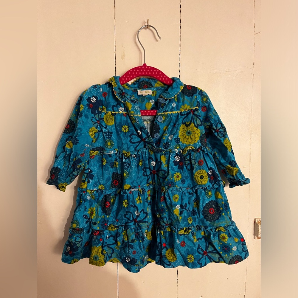 Paisley Corduroy Ruffled Le Top Dress